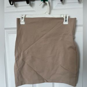 Tan Windsor Ponte Knit High Waist Mini Skirt